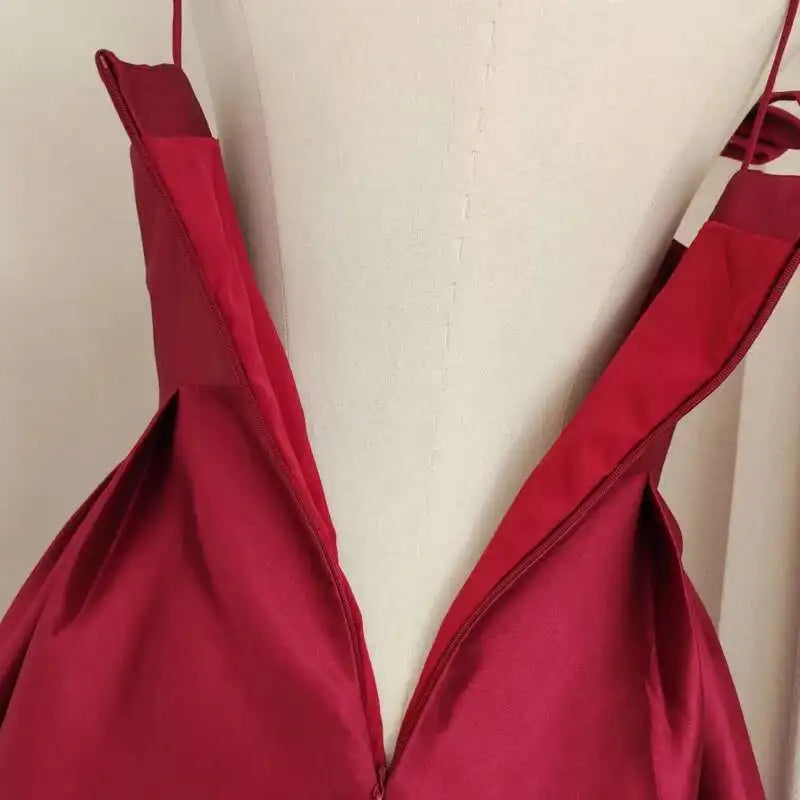 Lunivop Spring New French Style Design Halter Dress Women 3D Bows V-Neck High Waist Splicing Hit Color Split Long Dresses
