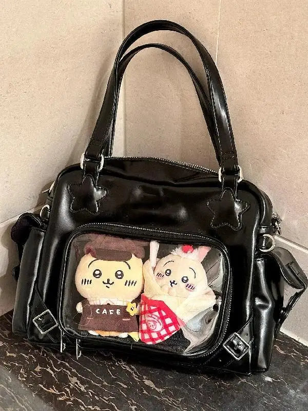 Lunivop Harajuku Pink Ita Bags Purse Women Lolita Shoulder Underarm Bag Ladies Japanese Transparent Large Capacity Handbag Y2k