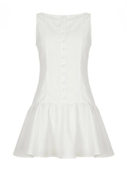 Lunivop  Commuter irt Dr Women's Slim Fit Svel oulder Bared A-Line Vest Dr High Waist Pure Color Summer Faion