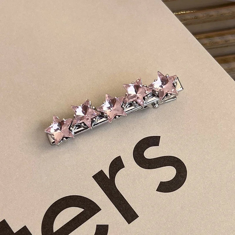 Lunivop Y2K Pink Rhinestone Butterfly Bow Star Heart Hairpins Barrettes Women Korean Fashion Kpop Hair Clip Accessories