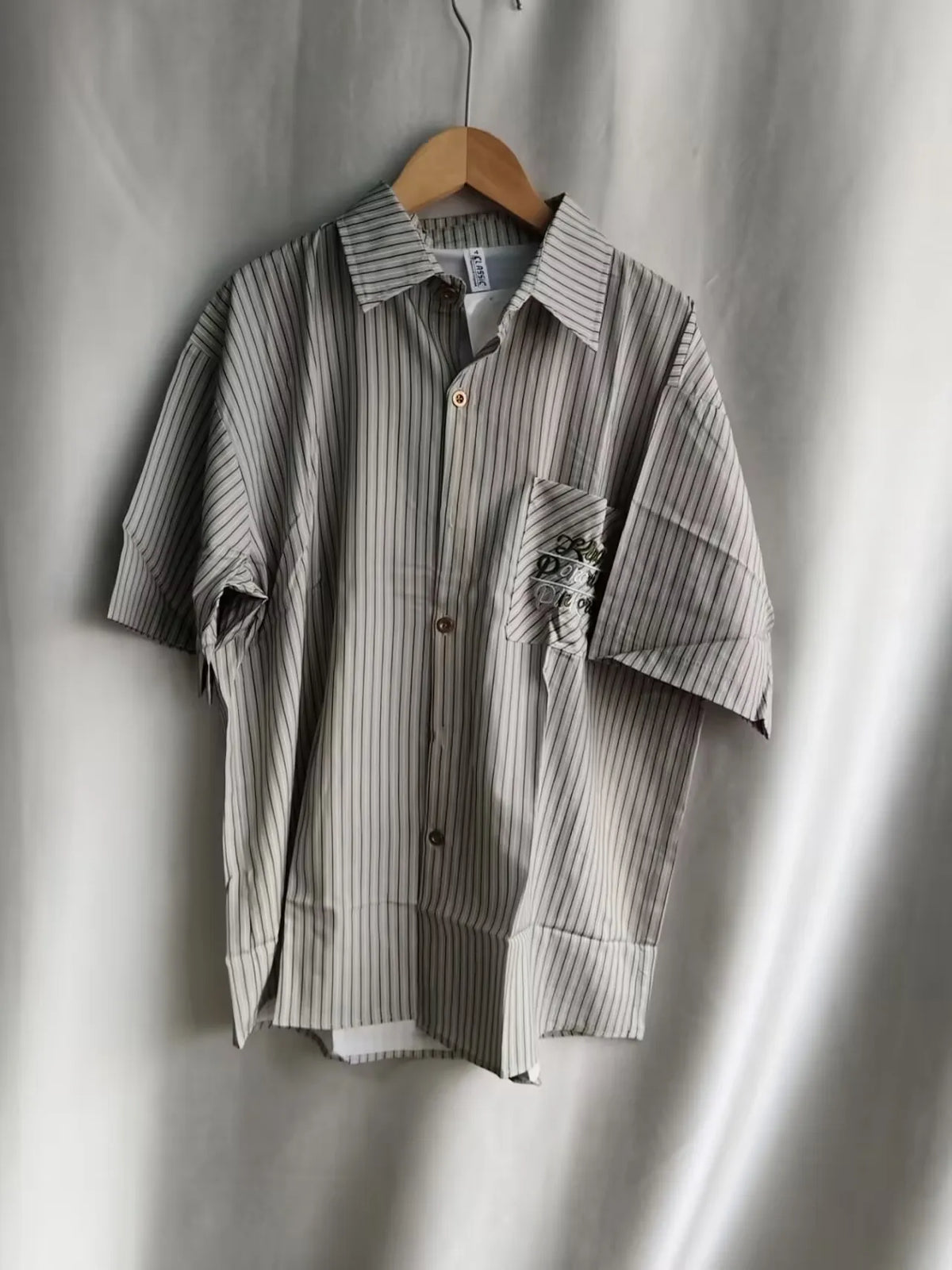 Lunivop  Japanese Vintage Lapel Neck Striped Shirts Women Summer E-Girl Loose Short Sleeve Blouses Y2k Grunge Mid-length Blusas Mujer