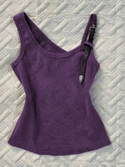 Lunivop  Y2k Irregular Purple Camisole Vest for Women Summer Vintage Fashion Slim Fit Tank Top 2025 New Sleeveless Tops Mujer