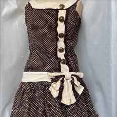 Lunivop  New Y2K French Retro Polka Dot Print Summer Slim Dress Sweet Bow Appliques Sleeveless Dress Harajuku Buttons Design Punk Clothes