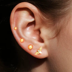 Lunivop  4Pcs Gothic Bat Design Piercing Earrings, Crystal Zirconia Cartilage Tragus Helix Studs, Gothic Style Body Jewelry