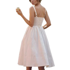 Lunivop  Sexy Bra Chest With Wire Corset Style Low Waist Spliced Ruched Pleated Swing Slit Long Midi Dress Women Bodycon Sling Robe White
