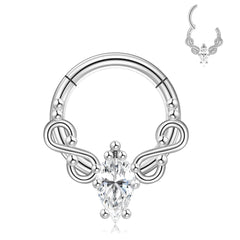 Lunivop  Stainless Steel Hinge Nose Ring, Premium CZ, Hypoallergenic, Easy Clicker, Day to Night Wear, Gift Ready Jewelry
