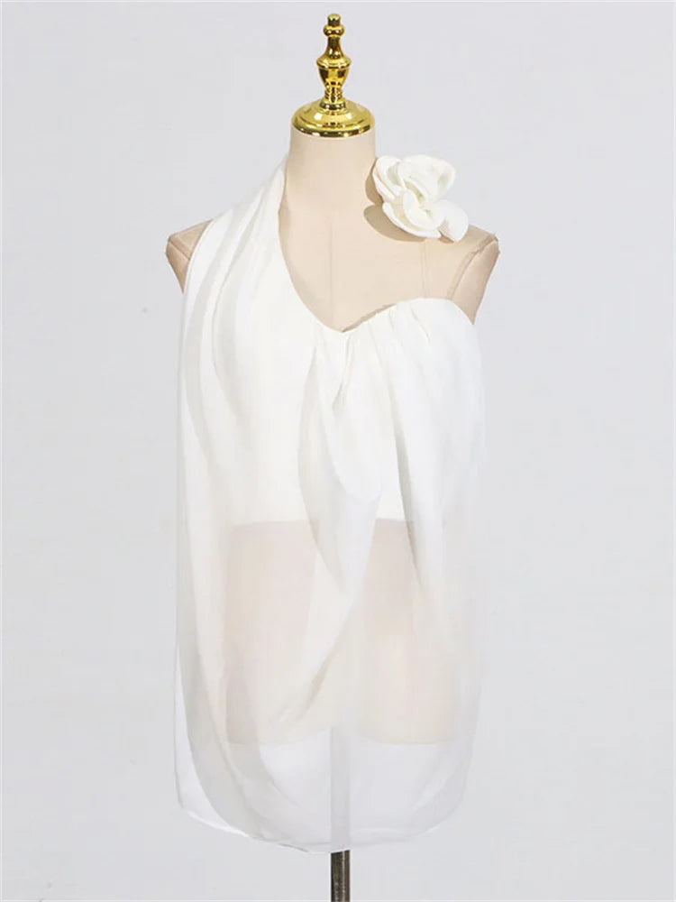 Lunivop  White Floral Off-Shoulder T-shirt Pullover Women's Backless Lace-Up High Waist Summer Shirts Top Female Patchwork Tee Top