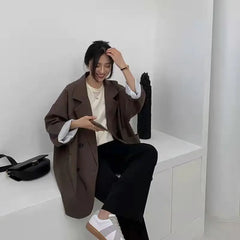 Lunivop  Spring New Women's Elegant Korean Style Suit Jacket with Versatile Design and Loose Collar Suitable for Office Work Blazer Women