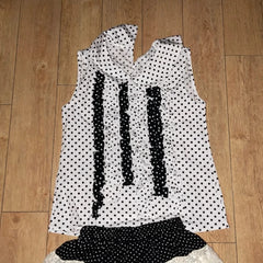 Lunivop  Summer Ancient Style Polka Dot Cake Skirt Set Japanese Light Asian Outfit Top Half Skirt Subculture 2-piece Set