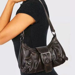 Lunivop  Vintage Brown Y2k Underarm Bag Purse Women Retro Pu Leather Soft Shoulder Tote Bag Ladies Moto Biker Casual Handbag New