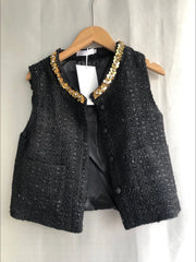 Lunivop  Elegant Celebrity Small Fragrance New Veste Femme Tweed Sleeveless Vintage Casual Vest Age Reduction Trendy Literary Tops