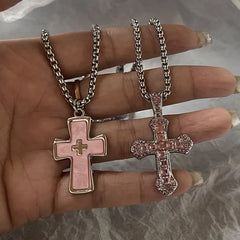 Lunivop Men Hip Hop Cross Pendant Necklace Chain with 4mm Zircon Tennis Chain Iced out Bling Necklaces HipHop Jewelry Fashion Gift