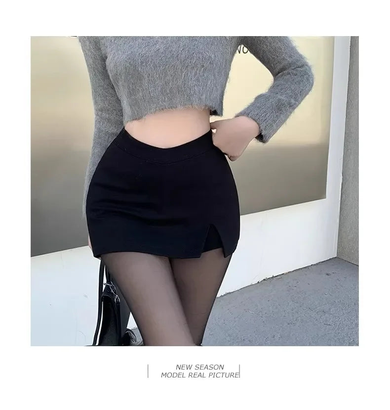 Lunivop High-waisted Black Bodycon Skirt Sexy Slimming Mini Dress New 2024 Spring Women's Fashion Korean Style Ultra-pure Desire
