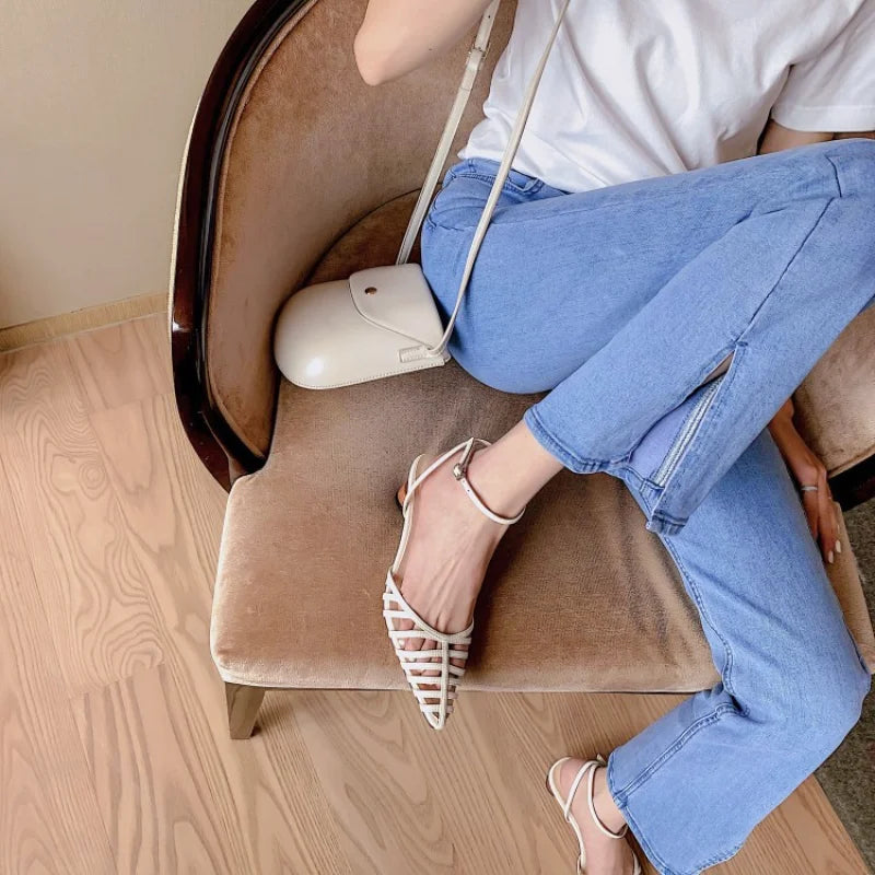 Lunivop Retro Sexy Sandals Summer New Women's Shoes Roma Fashion Design Pointed Hollow Out Sandals Shoes for Women Zapatos De Mujer