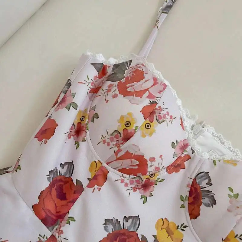 Lunivop  2025 Spring And Summer New Large Floral Print Romantic Women Dress Fitted Bodice Sleeveless Elegant Dresses Female