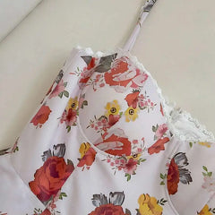 Lunivop  2025 Spring And Summer New Large Floral Print Romantic Women Dress Fitted Bodice Sleeveless Elegant Dresses Female