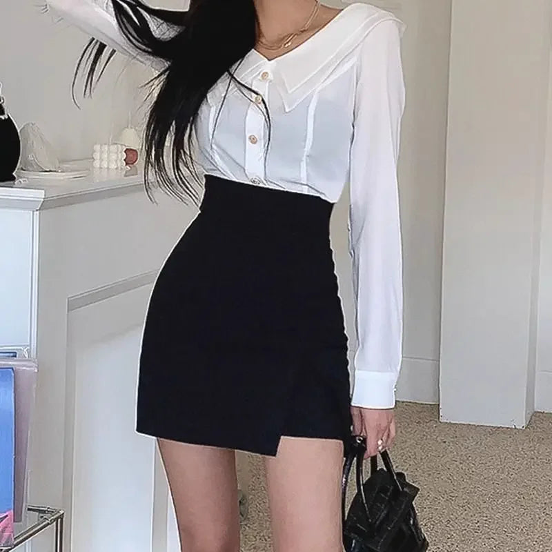 Lunivop New Women's Autumn High-waisted Bodycon Mini Dress Cropped Skirt Professional Suit Skirt For Work