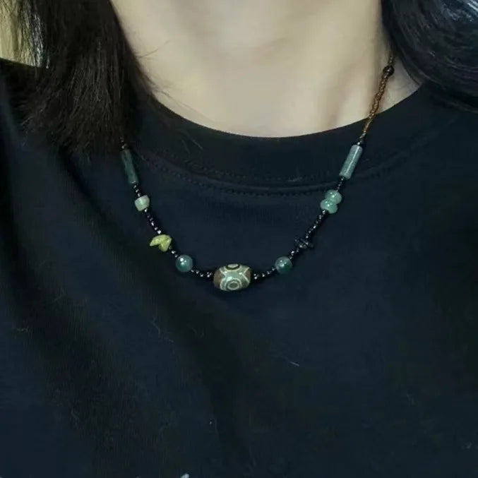 Lunivop Design Retro Vintage Natural Stone Bracelet New Chinese Style Choker Jade Bracelet Women Jewelry Accessories