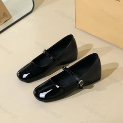 Lunivop  Women Mary Jane Shoes Spring New Comfort Soft Round Toe Buckle Strap Shallow Height Increase Flats Shoes Eelgant Leather Shoes