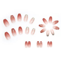 Lunivop  24pcs Self-adhesive False Nails Summer Cheap Press on Nails Girls Ballet Nail Tips Paste Nails with Glue Artificial Self-nail