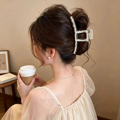 Lunivop  New Imitation Pearl Beads Star Hair Claw for Women Elegant Love Hair Clip Shark Claw Clamp Hairpin Hair Headwear Accessory