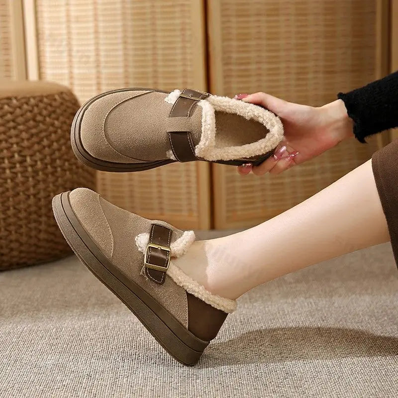 Lunivop Autumn Winter High Quality Women Shoes Casual Flat Shoes Women Moccasins Soft Loafers Fashion Warm Plush Slip on Cotton Shoes