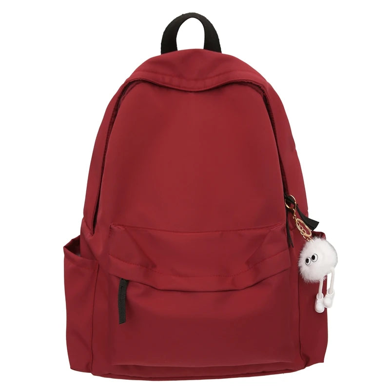 Lunivop  Unisex Solid Black Backpacks Large Capacity Waterproof Leisure Or Travel Bags Simple Nylon Light School Bags For Boys Or Girls