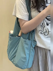 Lunivop  Fashion Large Capacity Shoulder Bags Ins Pleated Korean Multi Pocket Design Nylon Cloth Bag black bag tote bag