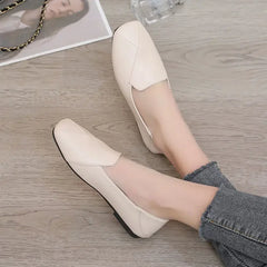 Lunivop  Square Toe Moccasins Woman Flats Office Loafers Shoes for Women Black White Low Price Korean Style Summer Chic and Elegant