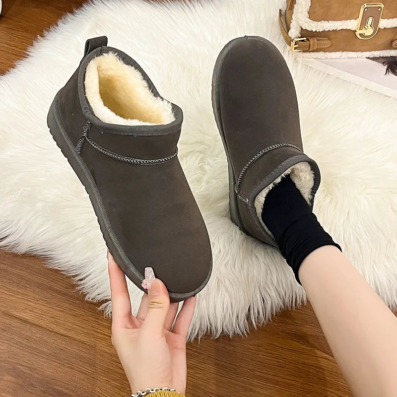 Lunivop New Classic Thickened Fluff Women's Snow Boots Comfort Warm Ankle Boots Women Autumn Winter Ladies Chunky Botas De Mujer