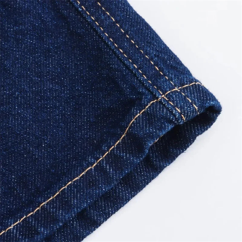 Lunivop Blue Denim Shirt Woman Short Sleeve Cropped Shirt Women Summer Short Tops Woman Streetwear Y2k Stylish Women's Blouses