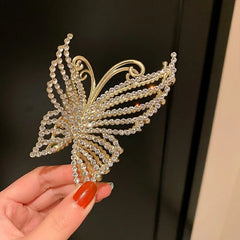 Lunivop  Luxury Pearl Crystal Butterfly Hair Claw Clips For Women Girls Elegant Hairpin Geometric Crab Female Hair Accessories Gift