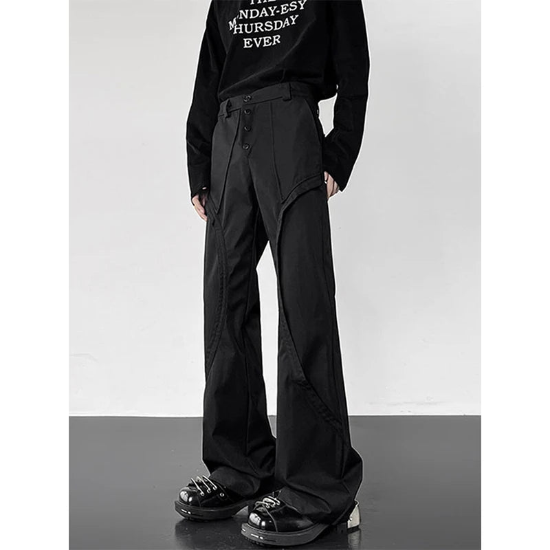 Lunivop Casual Loose Wide Leg Pants Men High Street Spring Fashion Suit Pants Japanese Retro Woman Streetwear Straight Trousers Spring