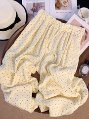 Lunivop  Sweet Love Print Wide Leg Pant Women Casual Cute Loose High Waist Trousers Korean Fashion Female Lace Up Elegant Pants New