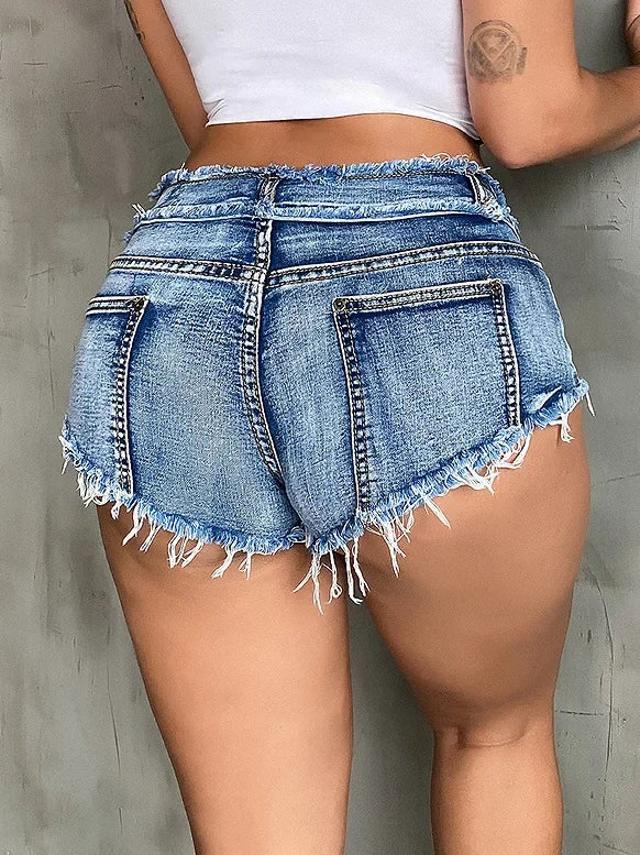 Lunivop New Summer Fashion Women's Denim Shorts European Style Stretch Ripped Style Wish Explosive Popular Shorts