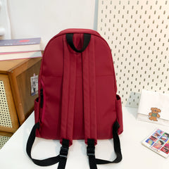 Lunivop  Unisex Solid Black Backpacks Large Capacity Waterproof Leisure Or Travel Bags Simple Nylon Light School Bags For Boys Or Girls
