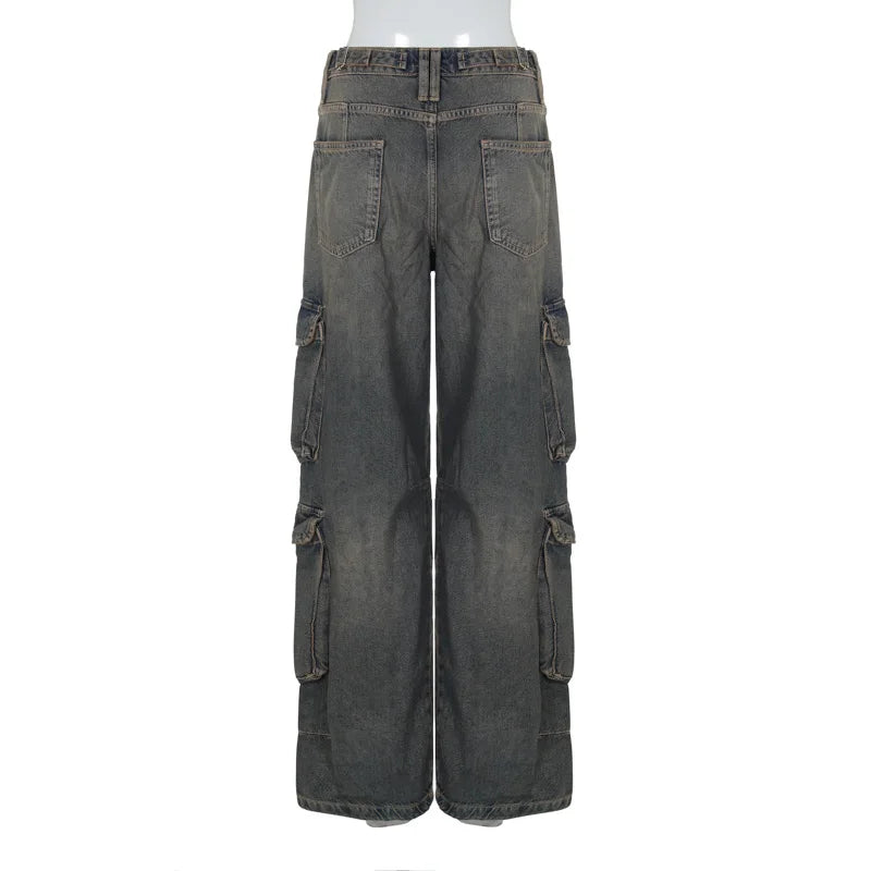 Lunivop Denim Button Pockets Zipper High Waist Long Women'S Pants Jeans Autumn Winter New Solid Y2K Streetwear Clothing