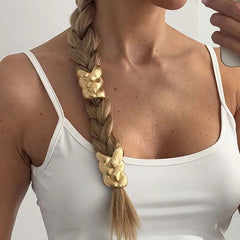 Lunivop  Punk Metal Braid Shaped Elastic Headband Women Girls Unique Design Ponytail Hair Tie Rubber Band Scrunchies Y2K Hair Accessories
