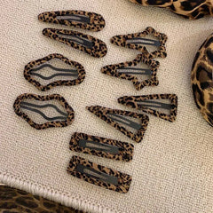 Lunivop  2Pcs Korean Leopard Print Hair Clips for Women Girls Sweet Cute Star BB Clips Bangs Hairpin Y2K Clips Headdress Hair Accessories