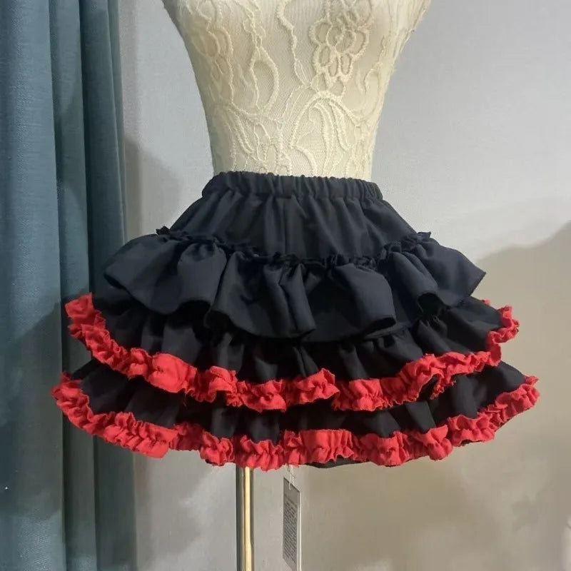 Lunivop  Sweet Lace Pleated Cake Skirt for Women Korean All-match Faldas Sexy Mujer 2025 Summer New Pumpkin A-line Flower Bud Skirts