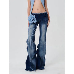 Lunivop Women's Hotsweet Casual Retro Wide Leg Baggy Denim Trouser Summer Korean Y2K 2000s Pants Harajuku High Waist Loose Jeans