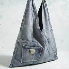 Lunivop  Retro Single Shoulder Denim Versatile Canvas Bags Student Versatile Large Capacity Shoulder Bag