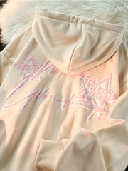 Lunivop  Deeptown Y2K Vintage Zip Up Hoodies Women Harajuku Hip Hop Letter Print Sweatshirts Gothic Streetwear Loose Patchwork Tops Coats