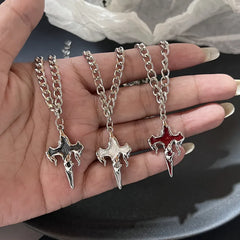 Lunivop New Gothic Punk Cross Barbed Thorns Pendant Chain Choker Necklace For Women Men Unisex Hip-Hop Grunge Y2K Jewelry Gifts