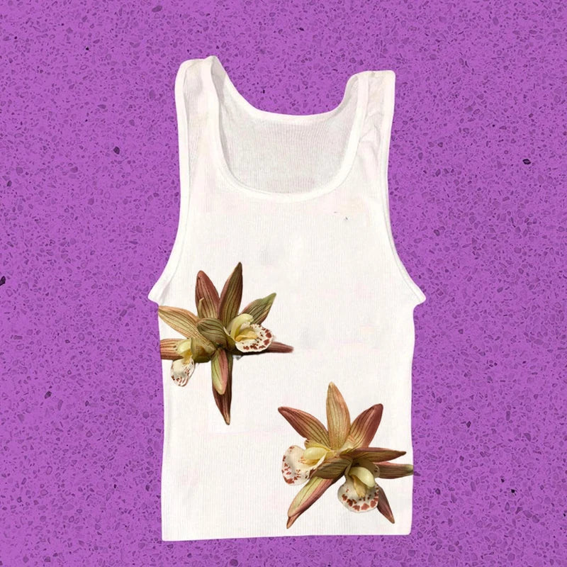 Lunivop Crop Tops Y2k Flower Vintage Top for Women 90s Vintage Clothes Women's Cropped Aesthetic Clothing Trashy  2000s Harajuku Woman