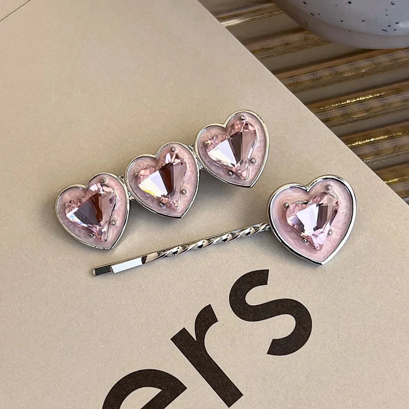 Lunivop Y2K Pink Rhinestone Butterfly Bow Star Heart Hairpins Barrettes Women Korean Fashion Kpop Hair Clip Accessories