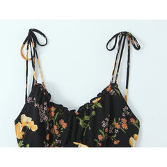 Lunivop  Sexy Thin Straps O Neck A-line Short Floral Print Holiday Summer Women Dresses