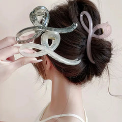 Lunivop  Elegant Jelly Color Bow Hair Claw For Women Girls Sweet Hair Ornament Back Headband Hair Clips Hairpin Fashion Hair Accessories