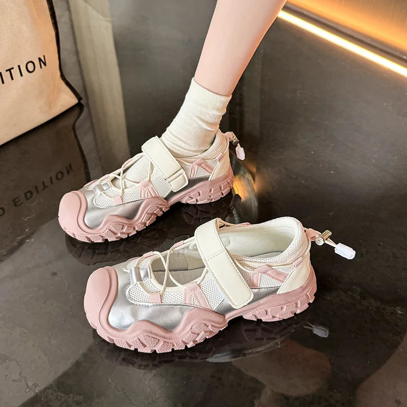 Lunivop Autumn New Platform Thick-Soled Ballerina Shoes for Women Low-top Sport Shoes Sandals Trendy Mary Jane Women Shoes Zapatos