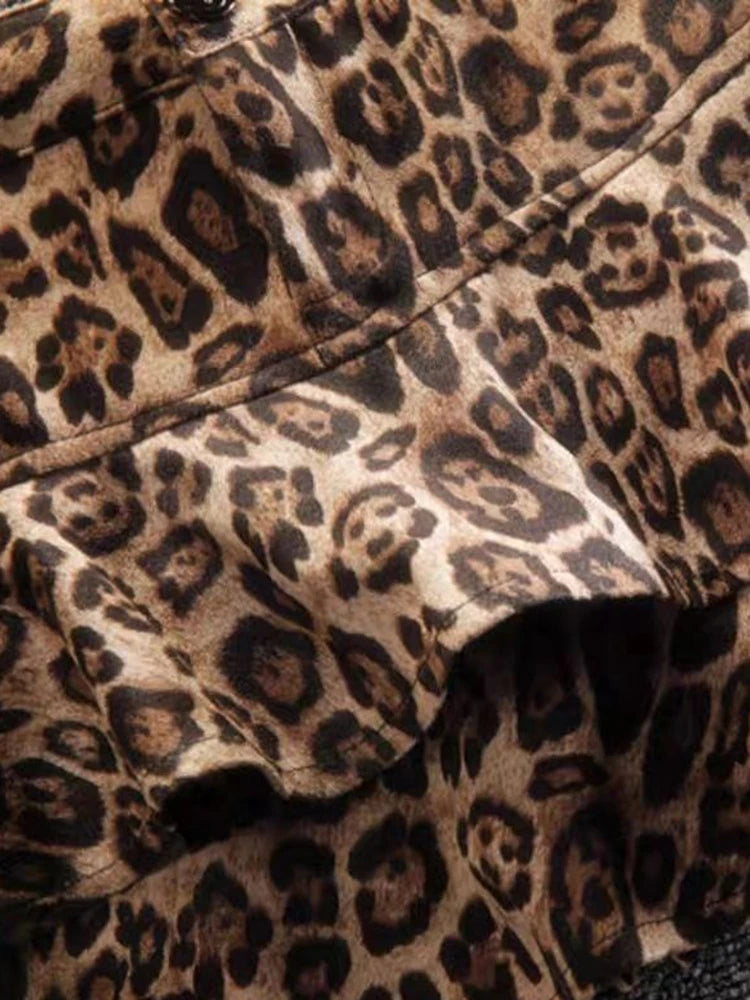 Lunivop  Sexy Ruffles Leopard Skirts Women Vintage Slim High Waist Y2K Mini Skirt Sexy Female Streetwear Retro Spring A Line Skirt